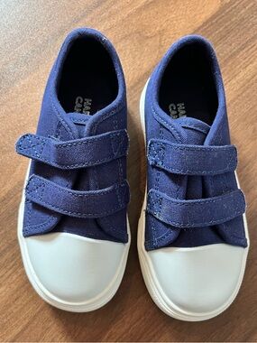 Harper Canyon Navy and White Kids Hook-and-Loop Sneakers